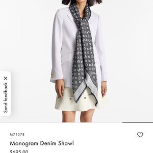 Luis Vuitton Monogram Denim Shawl - Black and Silver